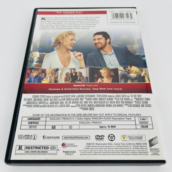 The Ugly Truth Romantic Comedy Rom Com Katherine Heigl Gerard Butler Movie DVD - Picture 7 of 10
